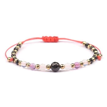 Bransoletka celebrytka TURMALIN + znak zodiaku RYBY zodiak